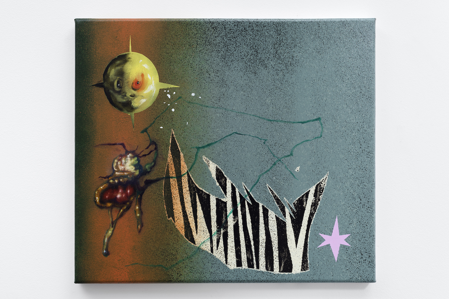 Kis Róka Csaba: Nocturnal nonsense 2022. olaj zománc vászon 40x45cm Kis Róka Csaba: Nocturnal nonsense 2022. olaj zománc vászon 40x45cm